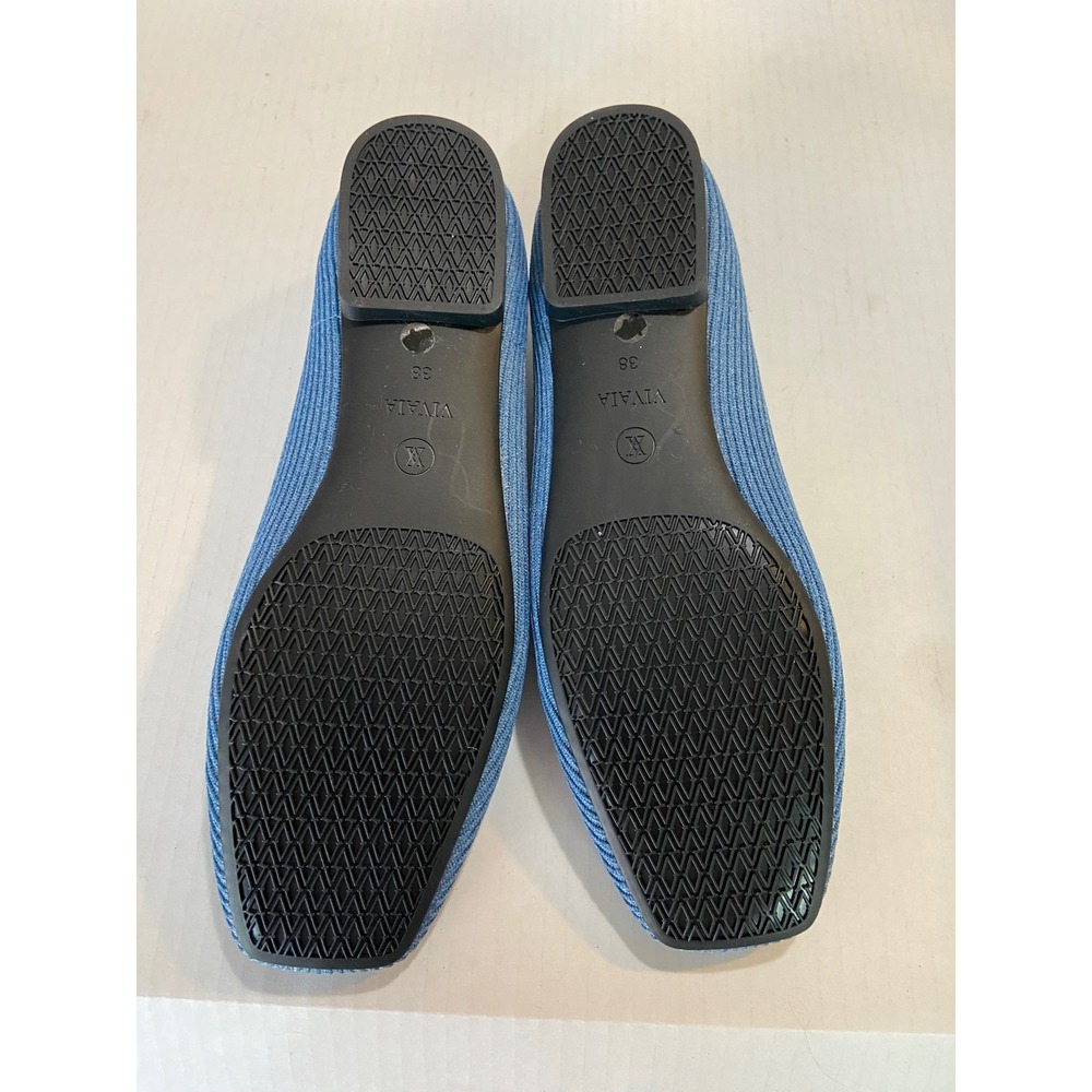 Vivaia Margot 2.0 Square Toe Ballet Flats Denim Blue Knit Womens EU 38 - Picture 8 of 8